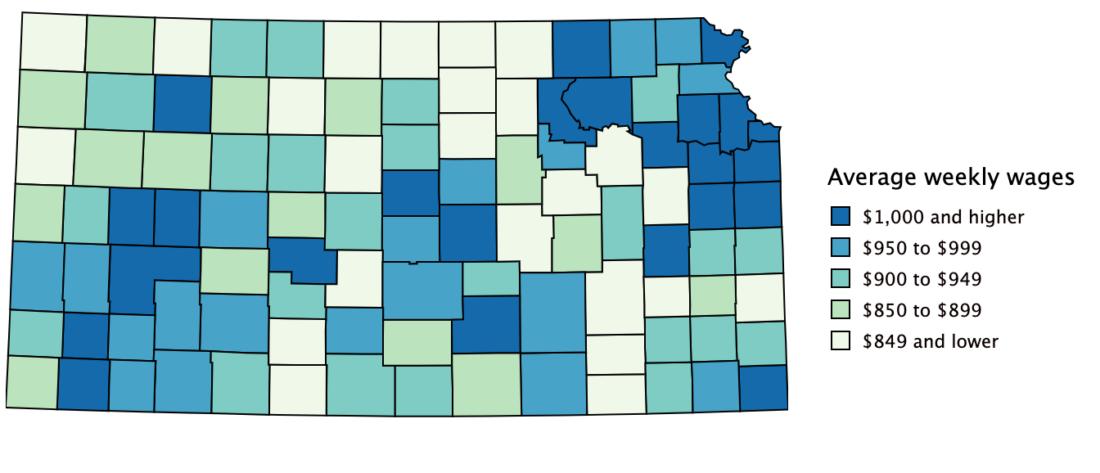A look at which Kansas counties have the highest wages and the best match between earnings and home values